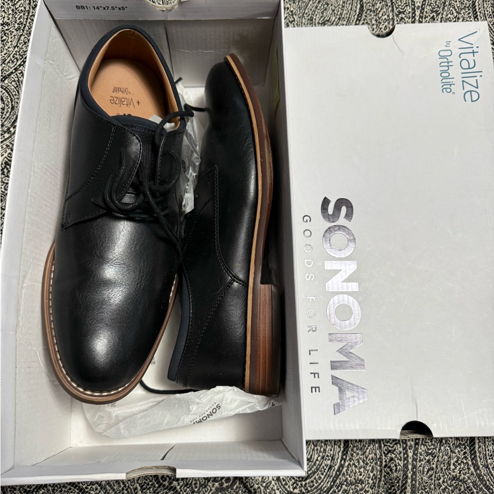 Sonoma Men's Black Leather Vitalize by Ortholite Oxfords